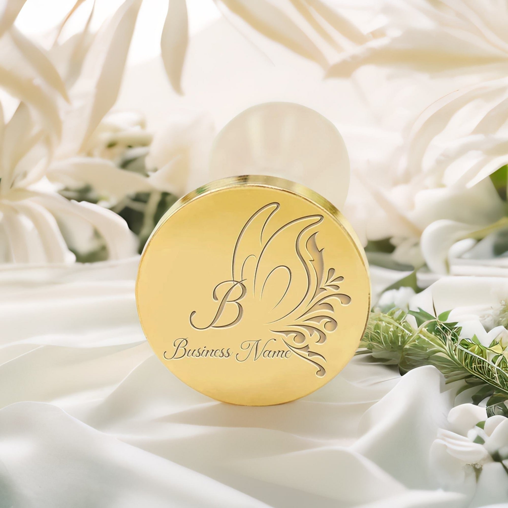 Custom Butterfly Crest Wax Seal Stamps with Family, Business Logos