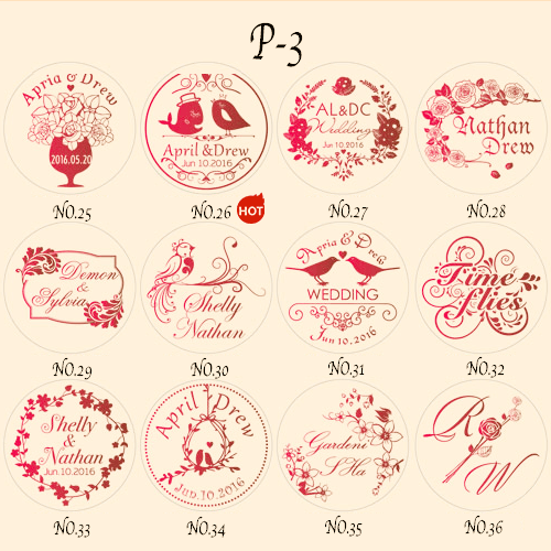 Wedding Custom Self Adhesive Wax Seal Sticker with Double Initials & Couple's Names
